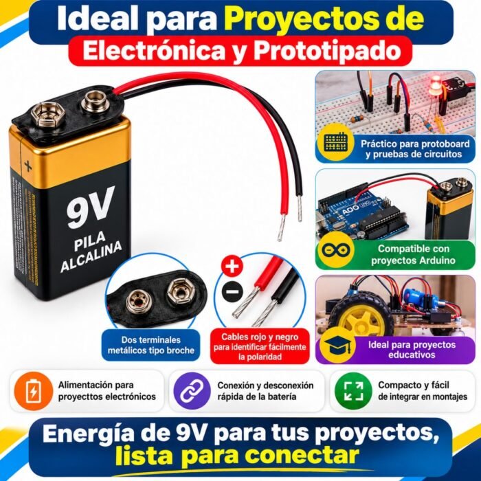 Broche Conector para Pila 9V Broche Conector para Pila 9V