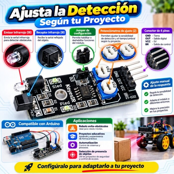 Sensor Infrarrojo de Obstáculos KY-032 para Arduino