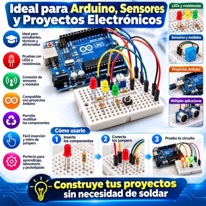 Protoboard Mini de 170 Puntos Blanca