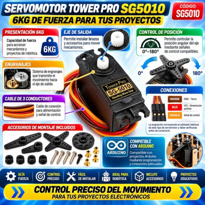 SERVOMOTOR TOWER PRO SG5010 – 6KG SERVOMOTOR TOWER PRO SG5010 – 6KG