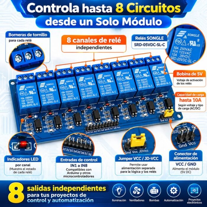 MÓDULO RELE 8 CANALES MÓDULO RELE 8 CANALES