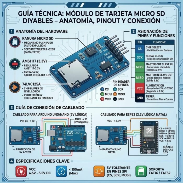 Módulo Lector de Tarjeta Micro SD