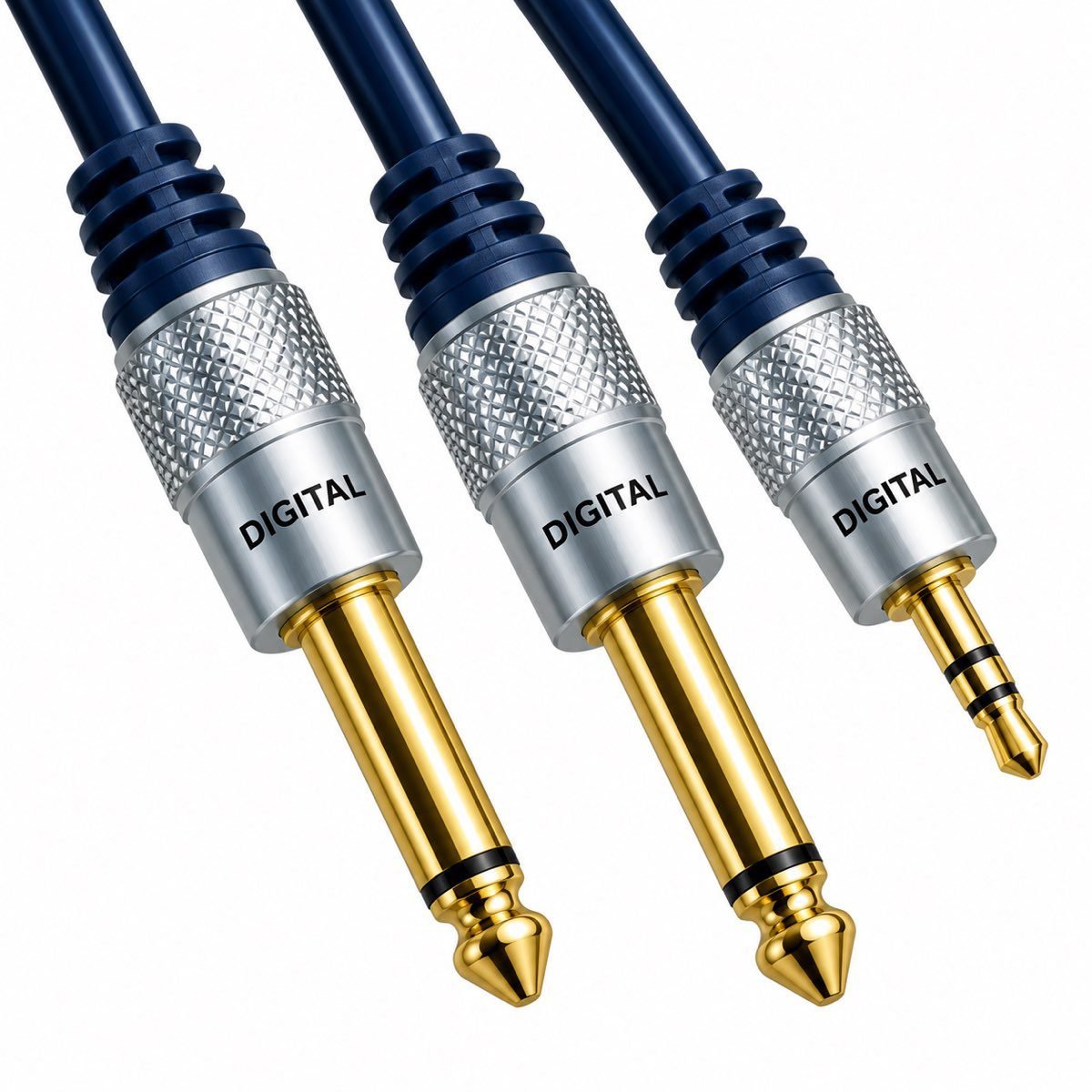 Cable DIGITAL 3,5 mm estéreo macho a dos plug 6,3 mm mono macho — selecciona longitud