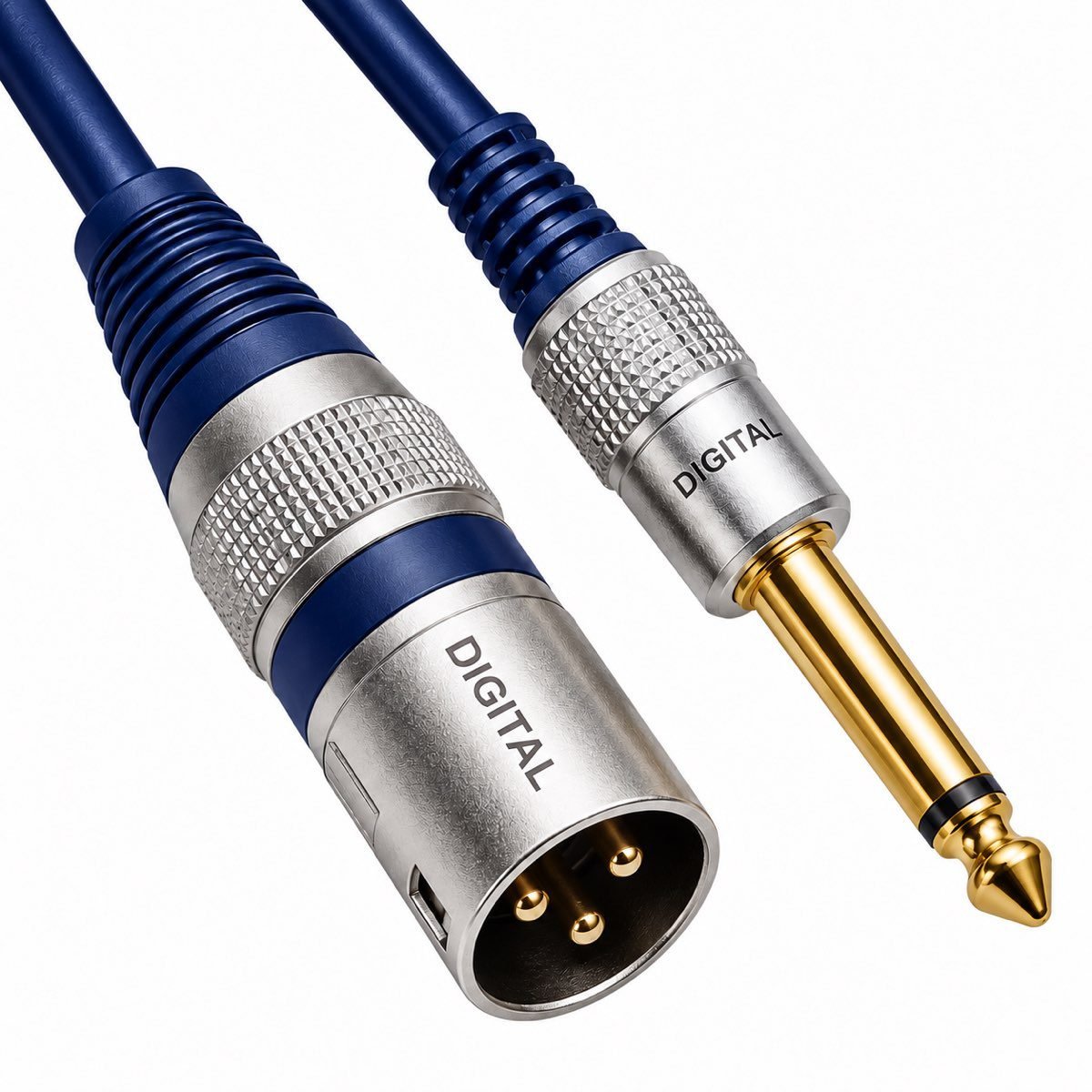 Cable DIGITAL plug 6,35 mm mono macho a XLR / Canon macho de 3 pines · 1,8 m