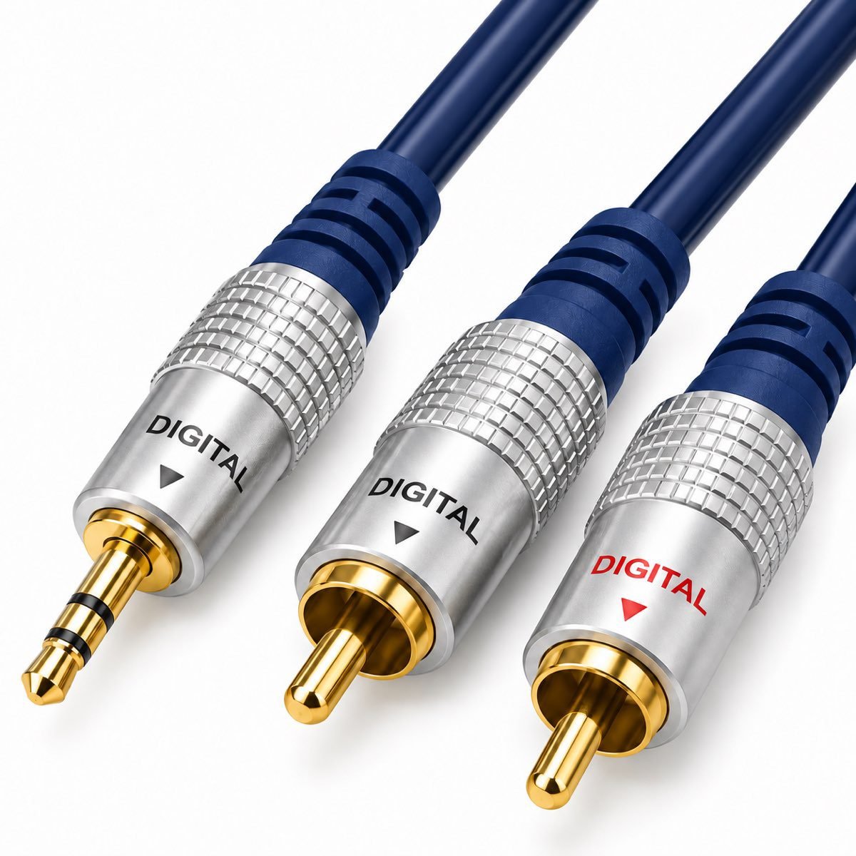 Cable DIGITAL 3,5 mm estéreo macho a dos RCA macho — selecciona longitud