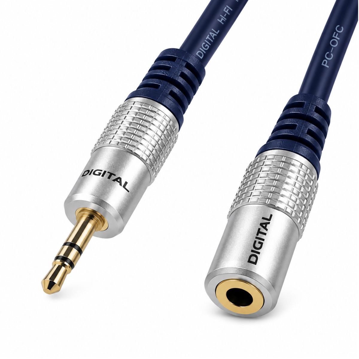 Extensión DIGITAL 3,5 mm estéreo macho a hembra — selecciona longitud
